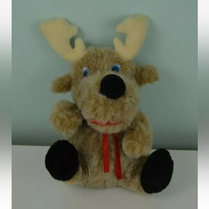 Maxigain International Reindeer Plush Stuffed Animal Toy Black Tan Deer Moose